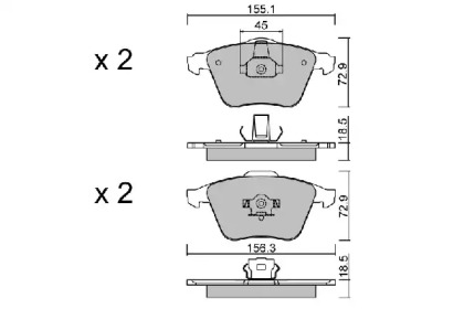 Комплект тормозных колодок (AISIN: BPFO-1010)